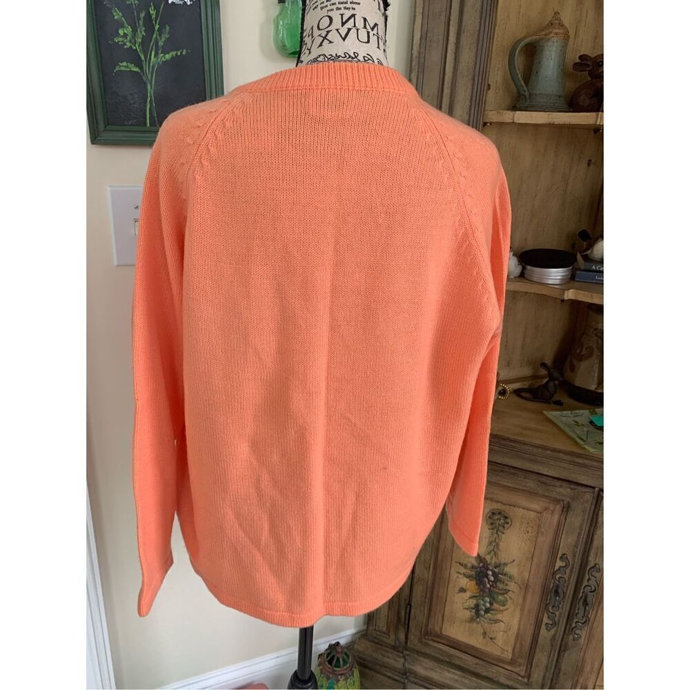 Vintage Sherbet Orange Cardigan 1980s - Picture 2 of 6